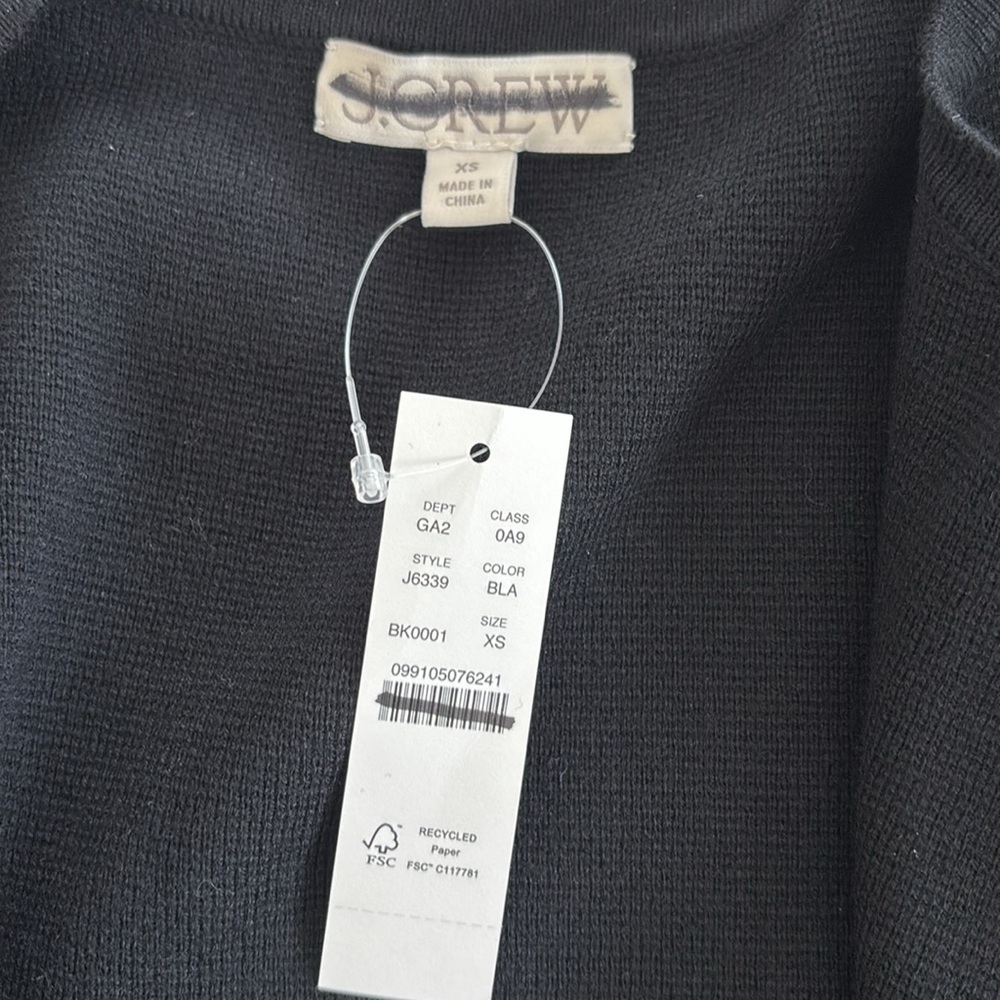 NWT J Crew Long Black Cardigan Sweater Juliette collarless knit blazer size xs - Picture 8 of 10